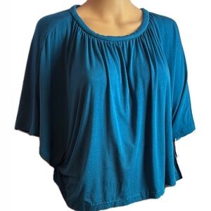 Teals Draped Angel Sleeves Women's Blouse